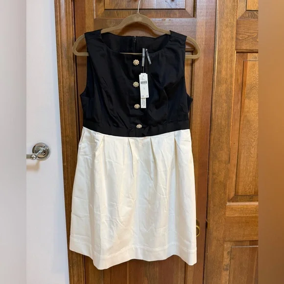 NWT By Anthropologie Sleeveless Boat-Neck Babydoll Mini Dress, Size M - Picture 5 of 7